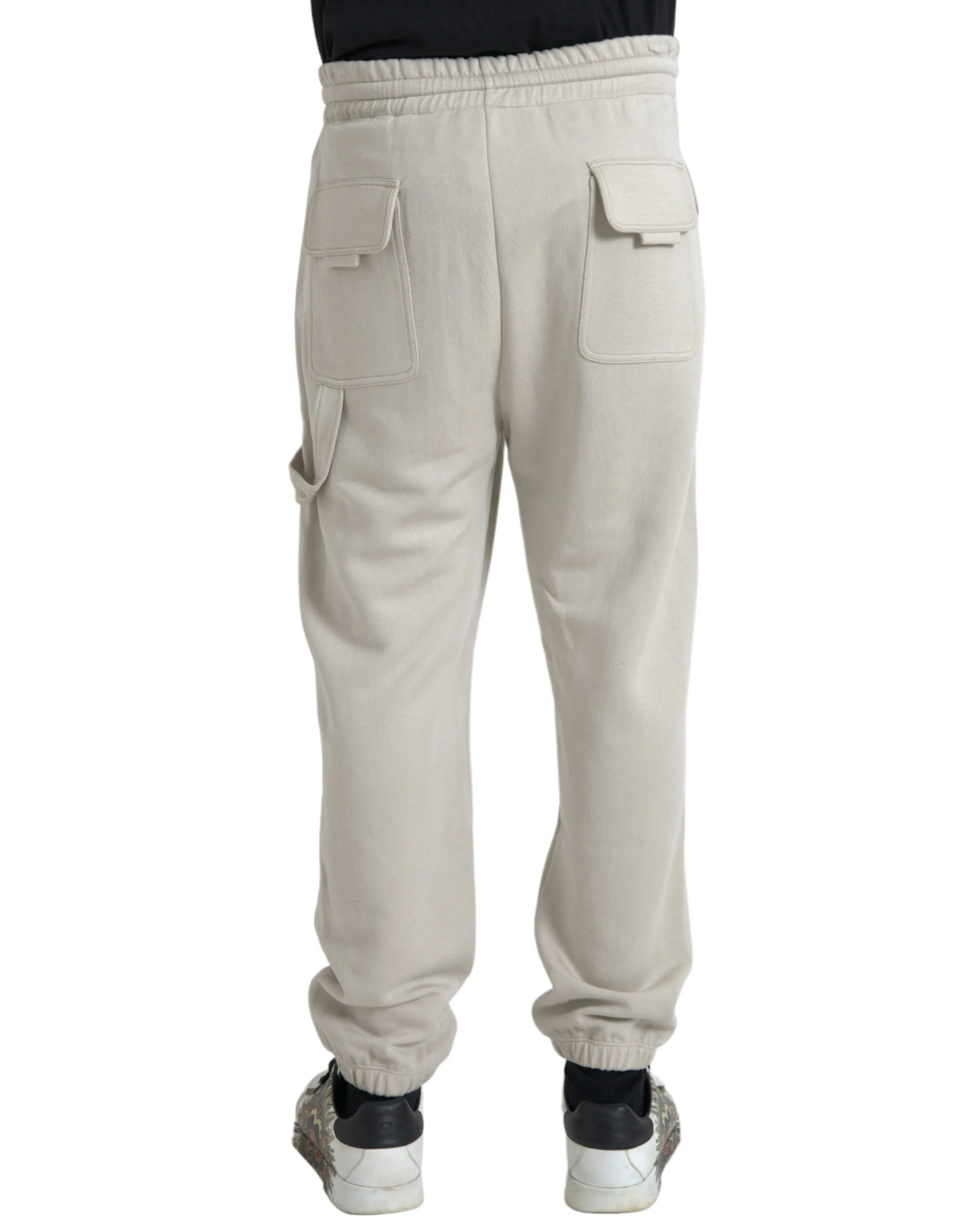 Off White Viscose Cargo Jogger Sweatpants Pants sold by Louxly product image thumbnail 3
