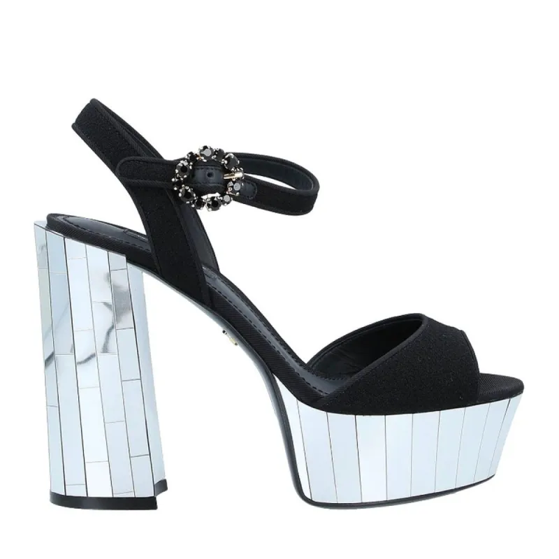 Elegant Silk Crepe Jewel Buckle Sandals sold by Louxly