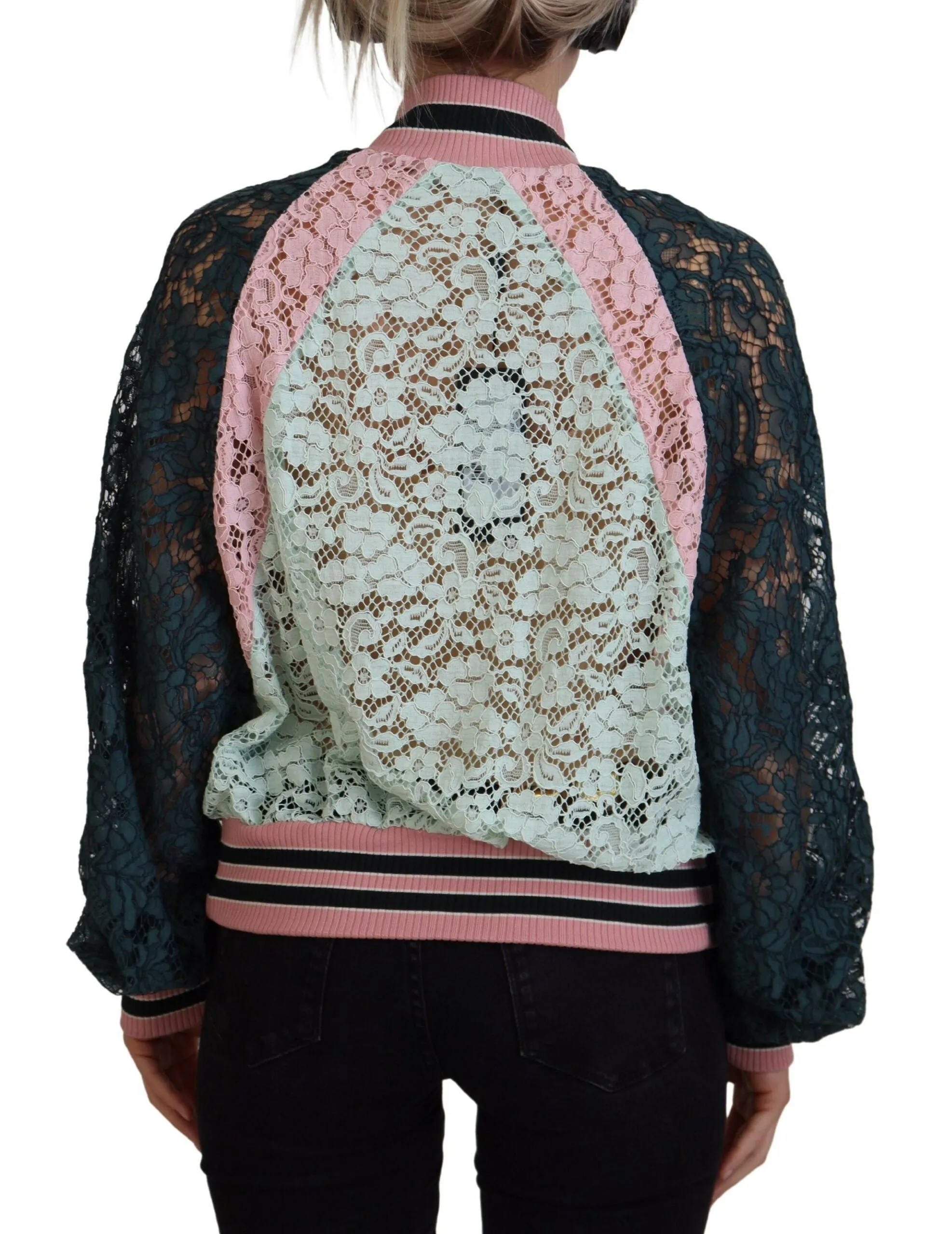 Elegant Floral Lace Bomber Jacket sold by Louxly product image thumbnail 3