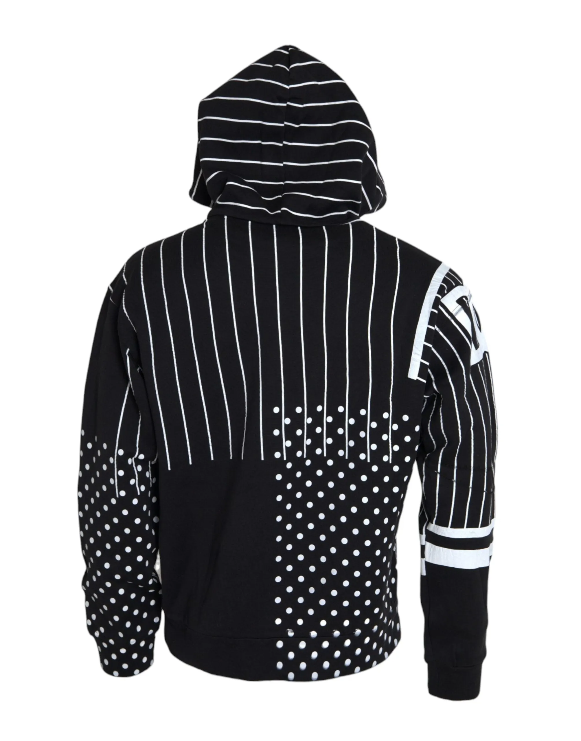 Black Patchwork Hooded Sweatshirt Sweater sold by Louxly product image thumbnail 2