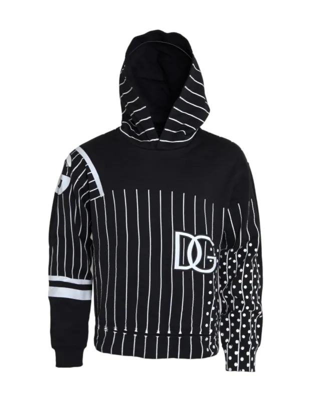 Black Patchwork Hooded Sweatshirt Sweater sold by Louxly