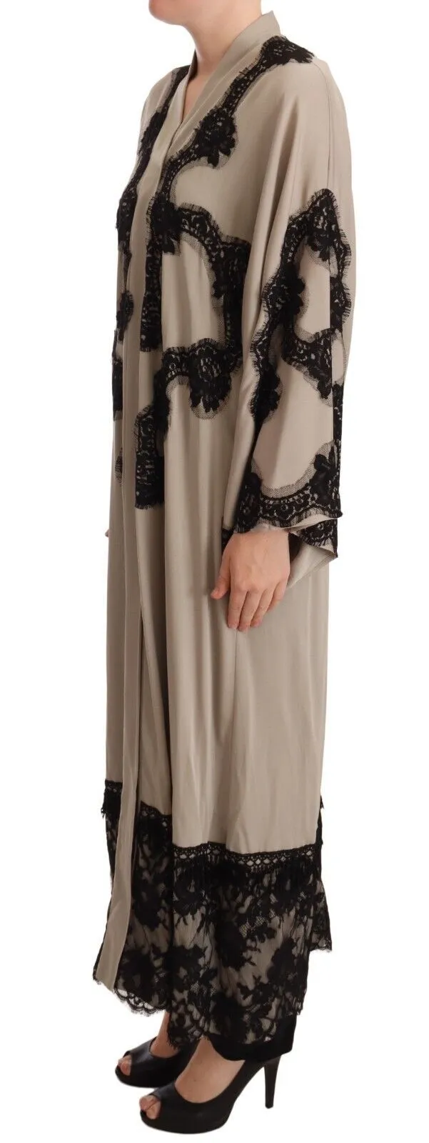 Elegant Beige Embroidered Lace Kaftan Dress sold by Louxly product image thumbnail 4