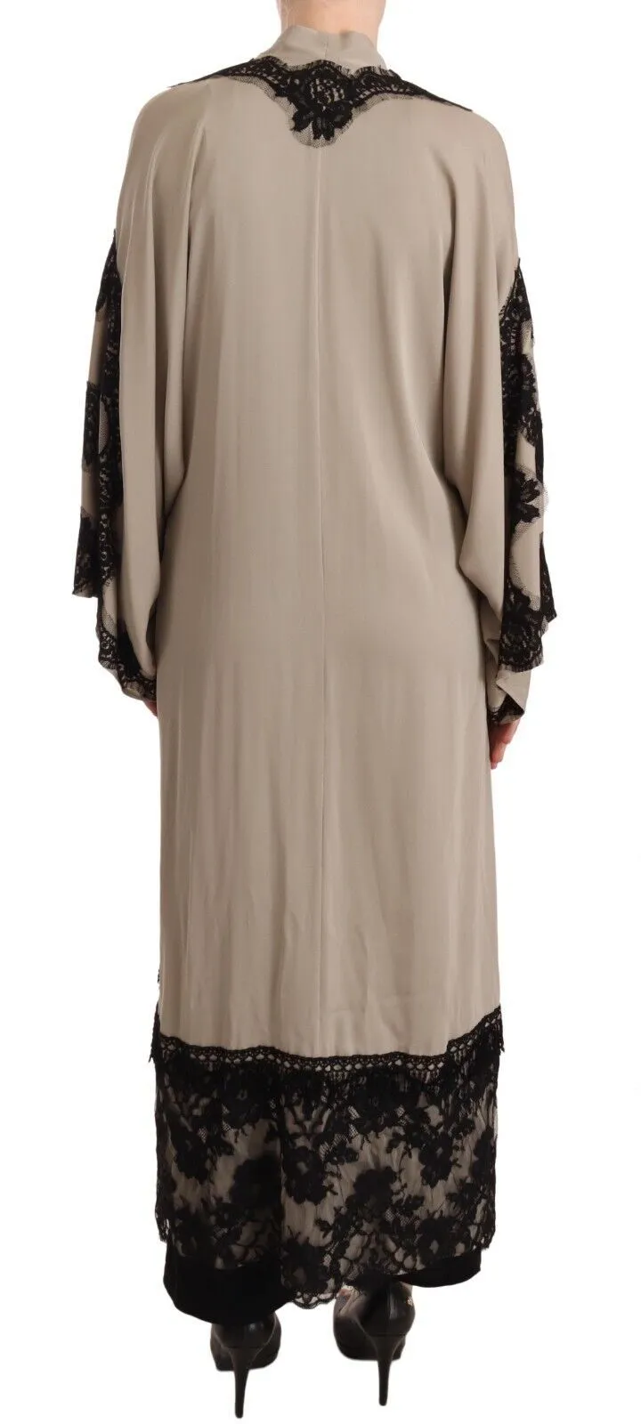 Elegant Beige Embroidered Lace Kaftan Dress sold by Louxly product image thumbnail 3