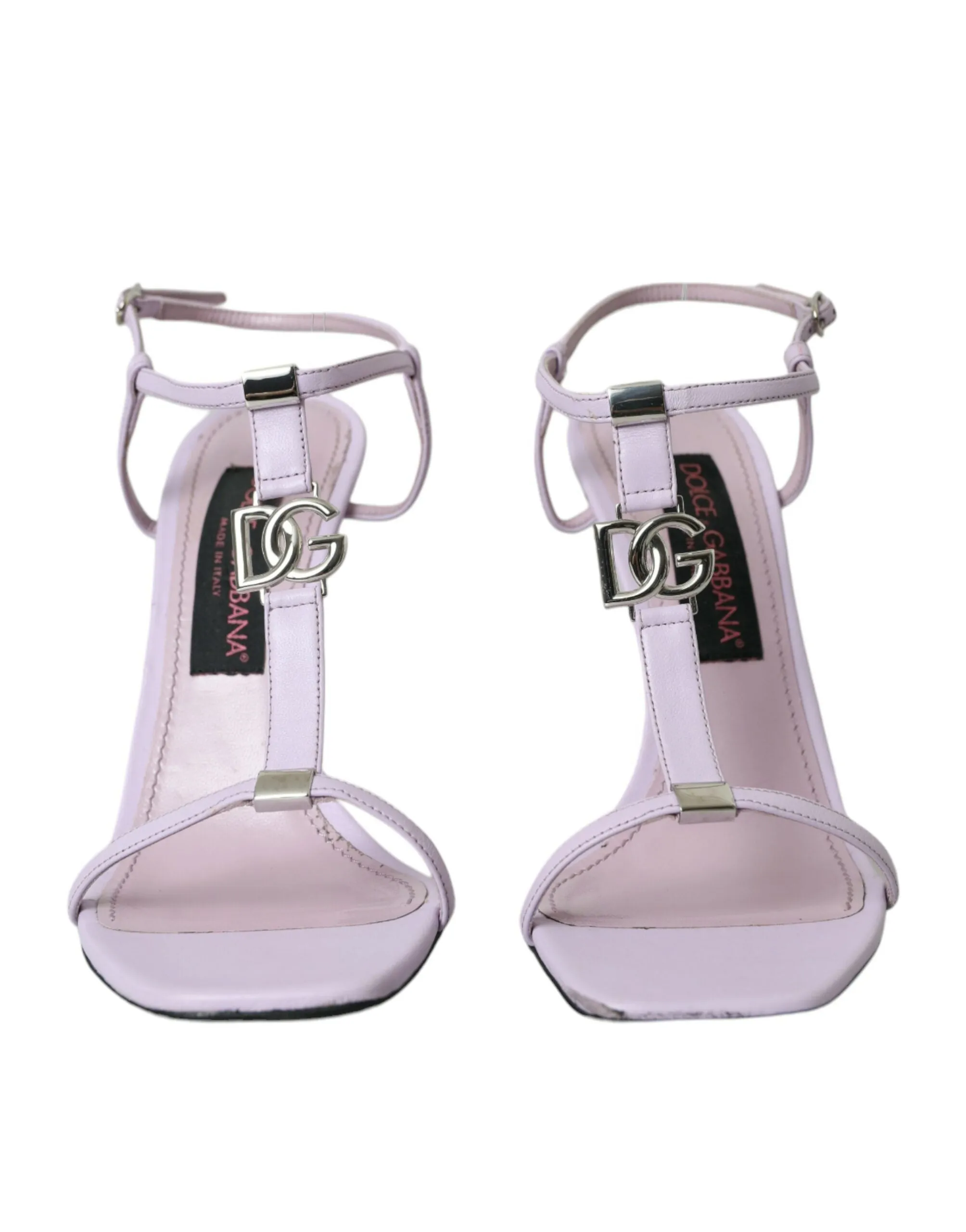 Purple Leather Logo Ankle Strap Heels Sandals Shoes sold by Louxly product image thumbnail 2