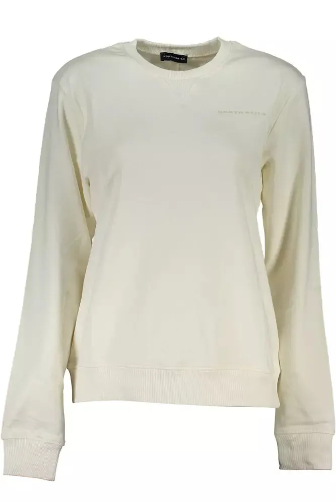 Chic Organic Cotton White Crewneck Sweater sold by Louxly