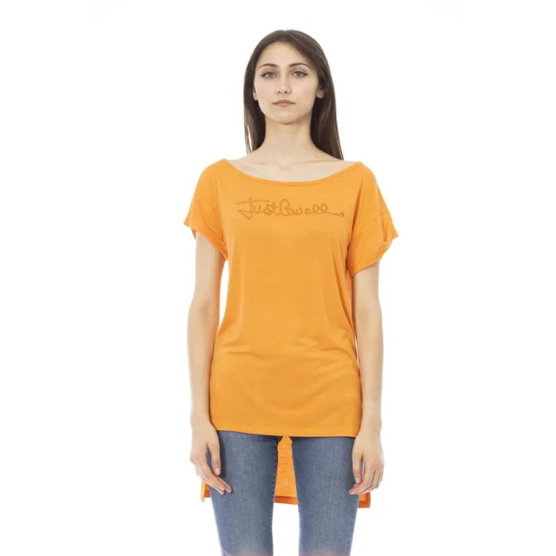 Orange Cotton Women T-Shirt made by Just Cavalli