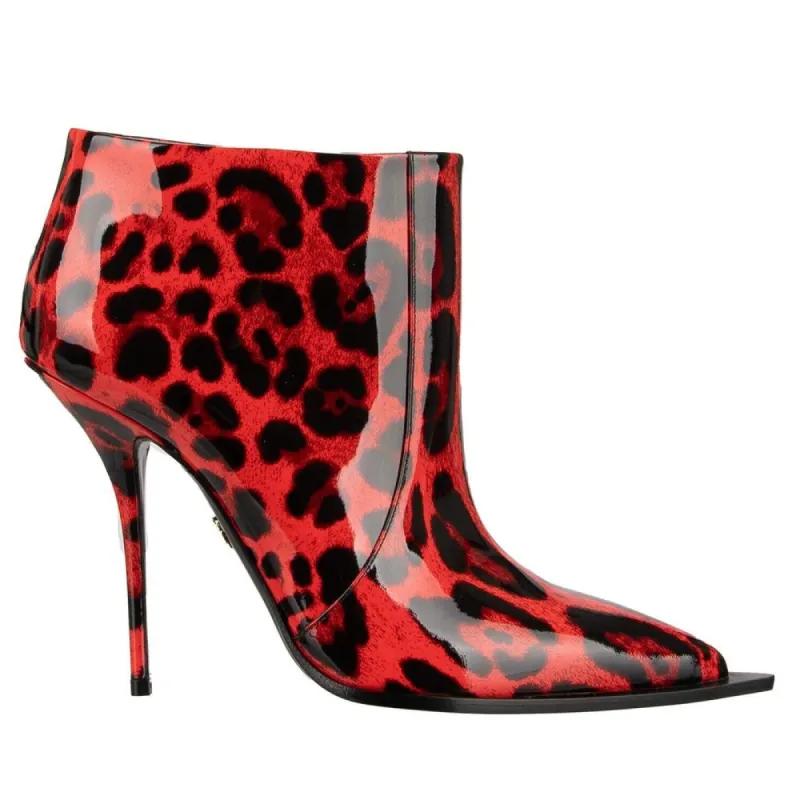 Elegant Leopard Print Patent Ankle Boots sold by Louxly