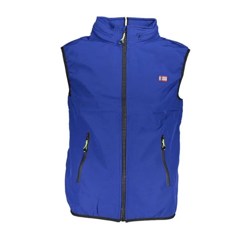 Blue Polyester Jacket sold by Louxly