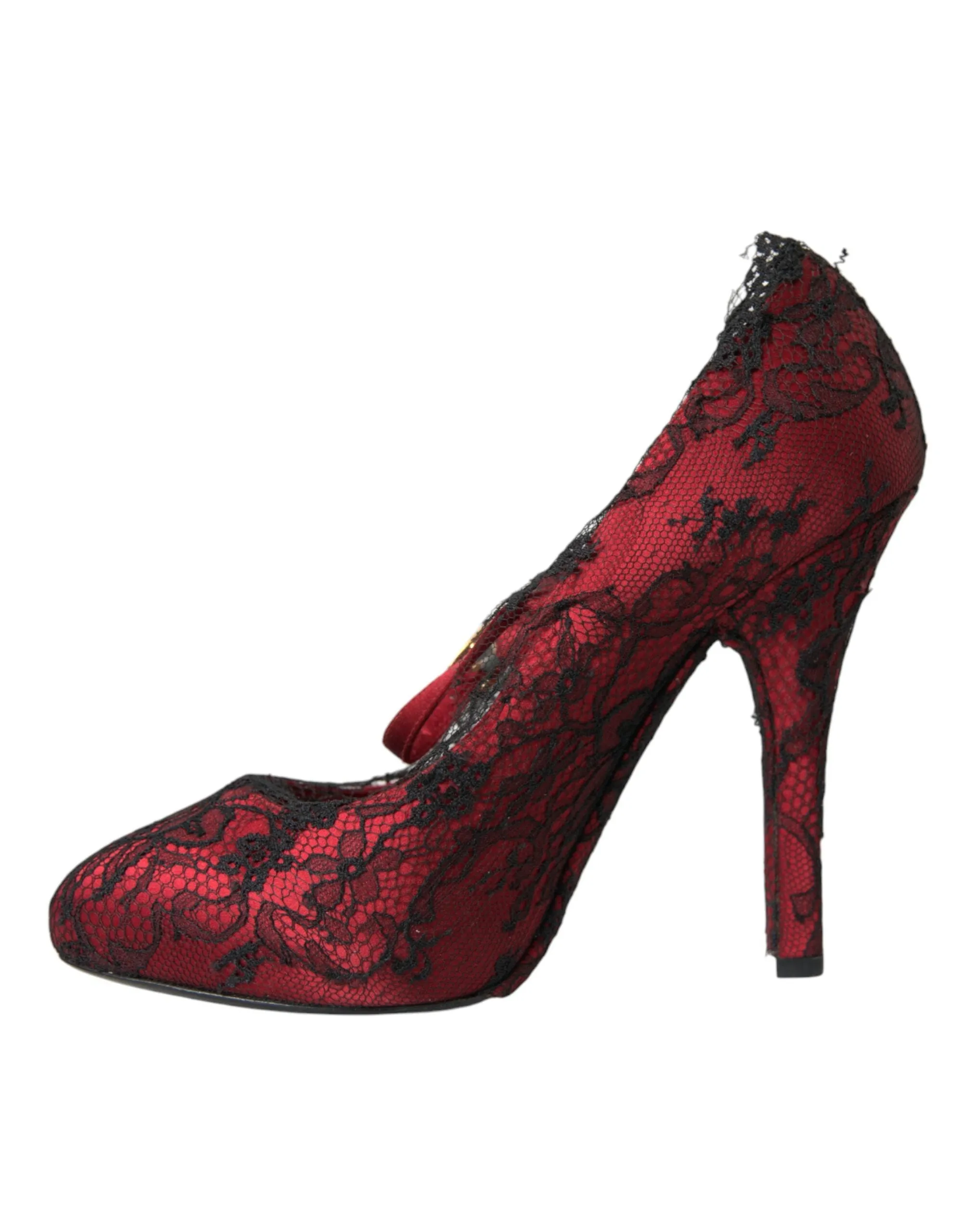 Red Black Floral Lace Mary Jane Pumps Shoes sold by Louxly product image thumbnail 5