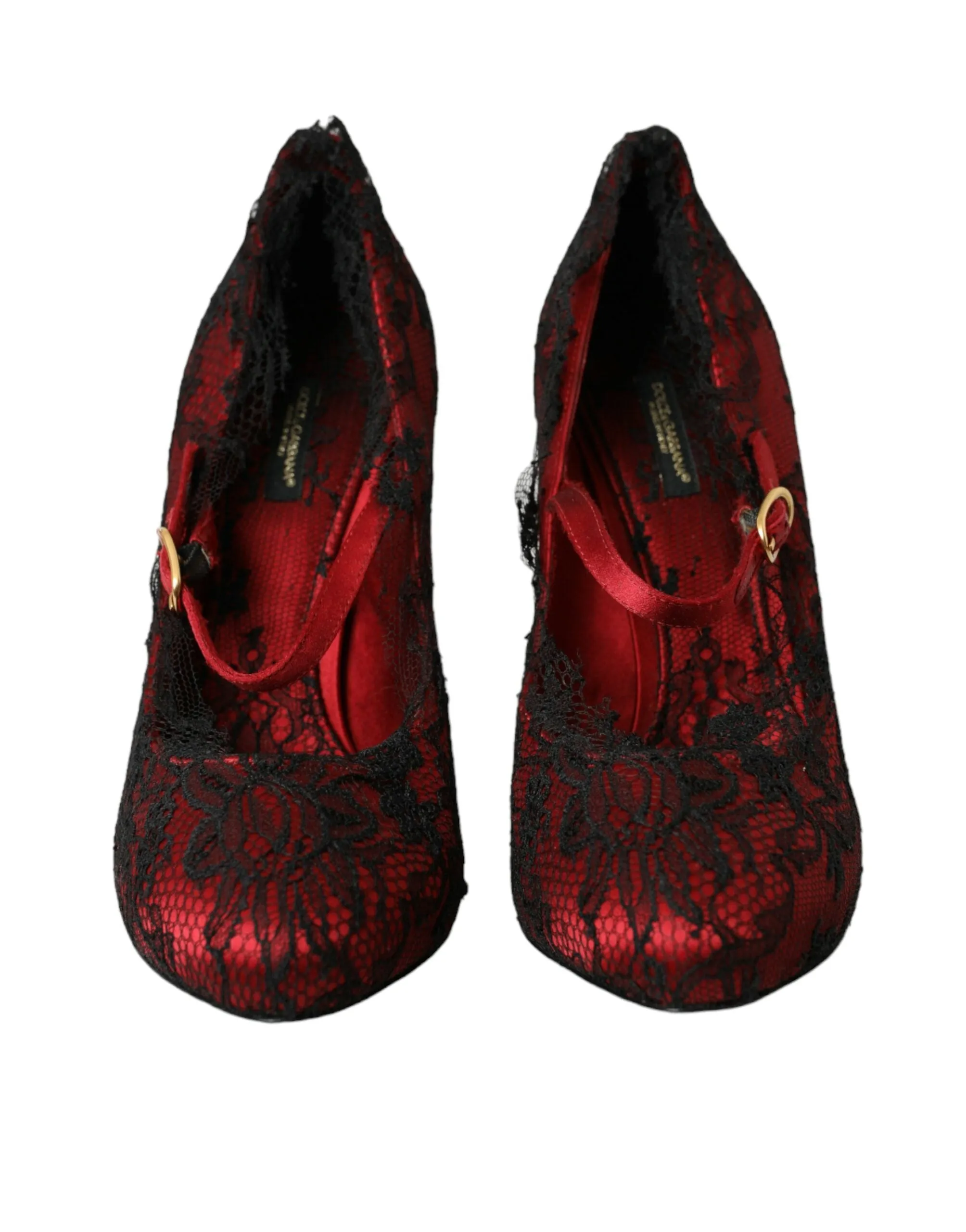Red Black Floral Lace Mary Jane Pumps Shoes sold by Louxly product image thumbnail 2