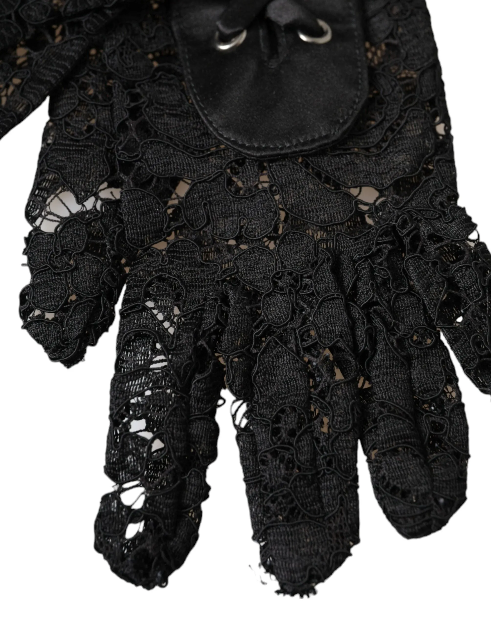 Black Taormina Lace Elbow Length Gloves sold by Louxly product image thumbnail 4