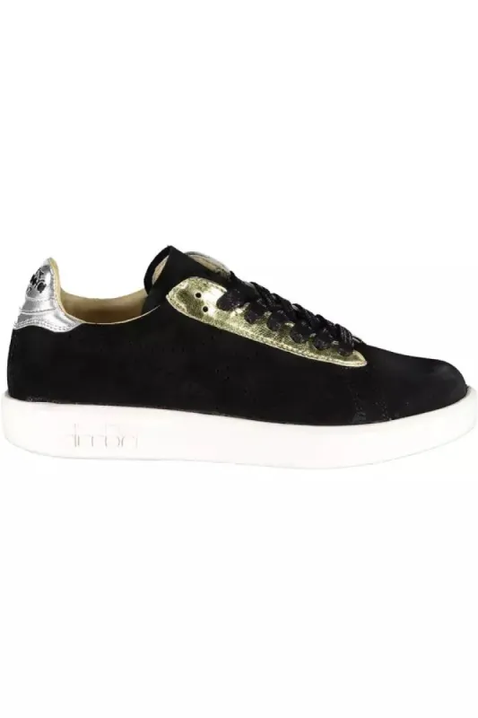 Black Leather Women Sneaker sold by Louxly