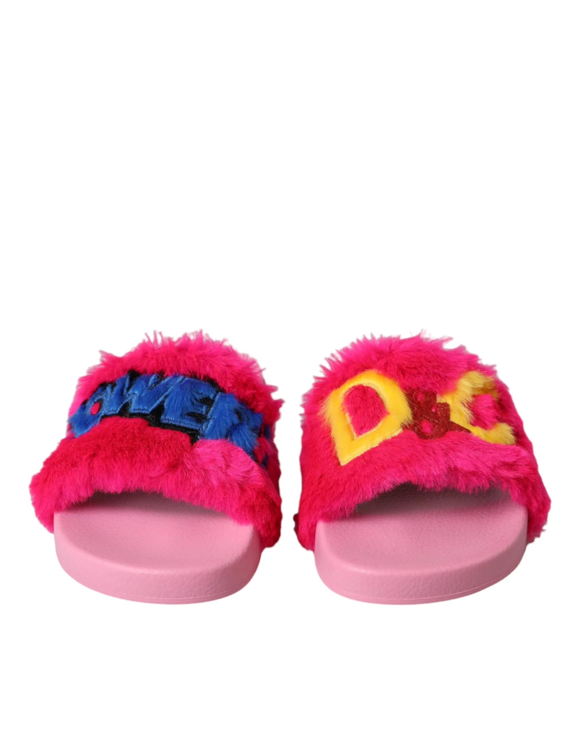 Multicolor Embroidered Fur Slides Sandals Shoes sold by Louxly product image thumbnail 2