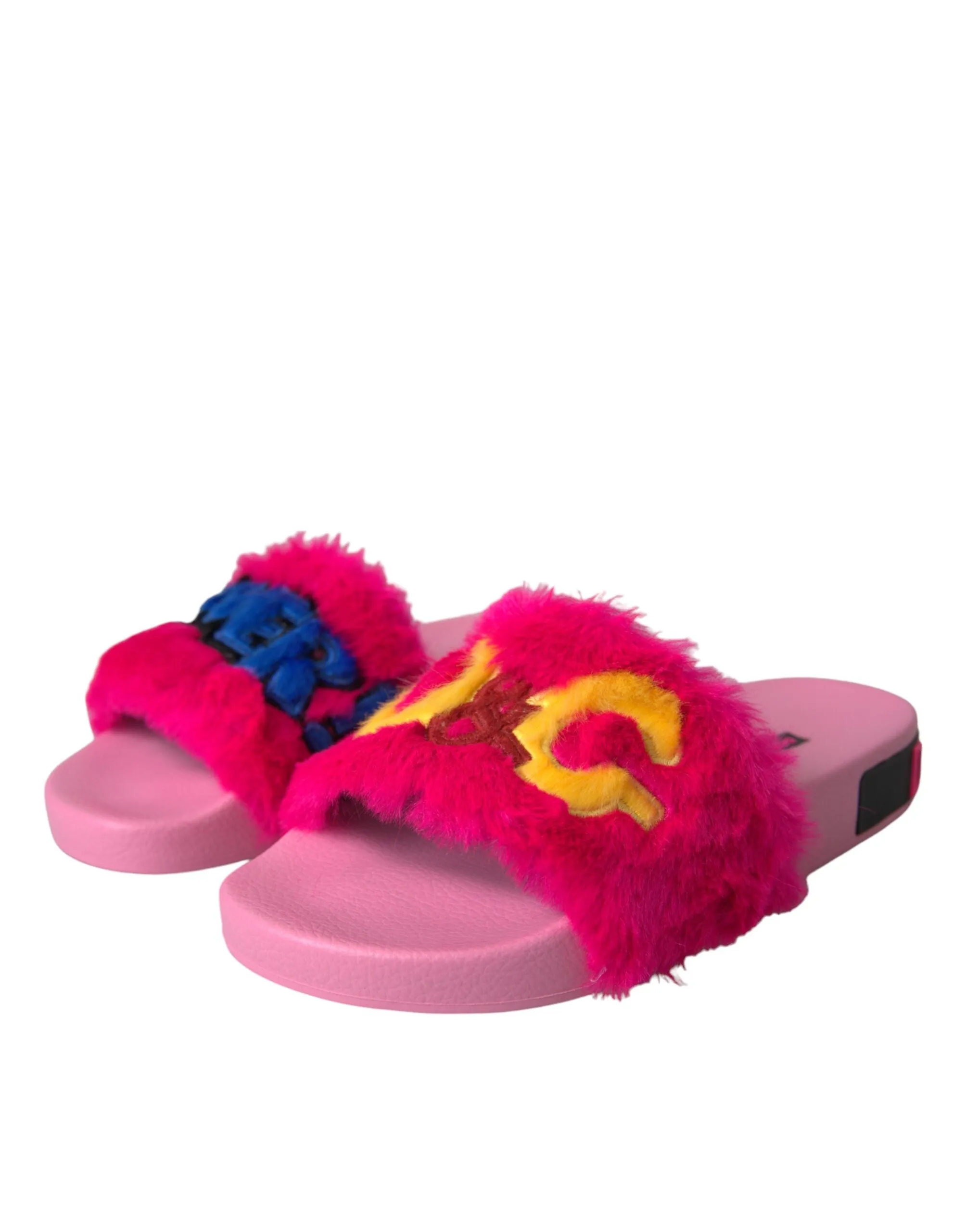 Multicolor Embroidered Fur Slides Sandals Shoes sold by Louxly product image thumbnail 3