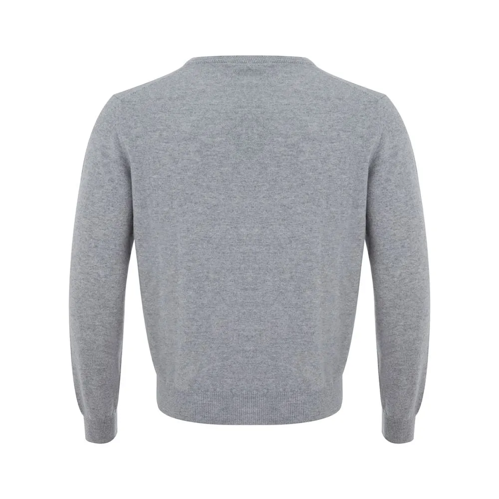 Elegant Gray Cashmere Men's Sweater sold by Louxly product image thumbnail 2