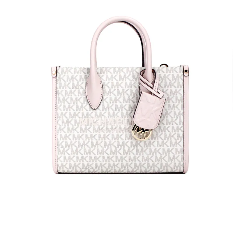 Mirella Small Powder Blush PVC Top Zip Shopper Tote Crossbody Bag sold by Louxly