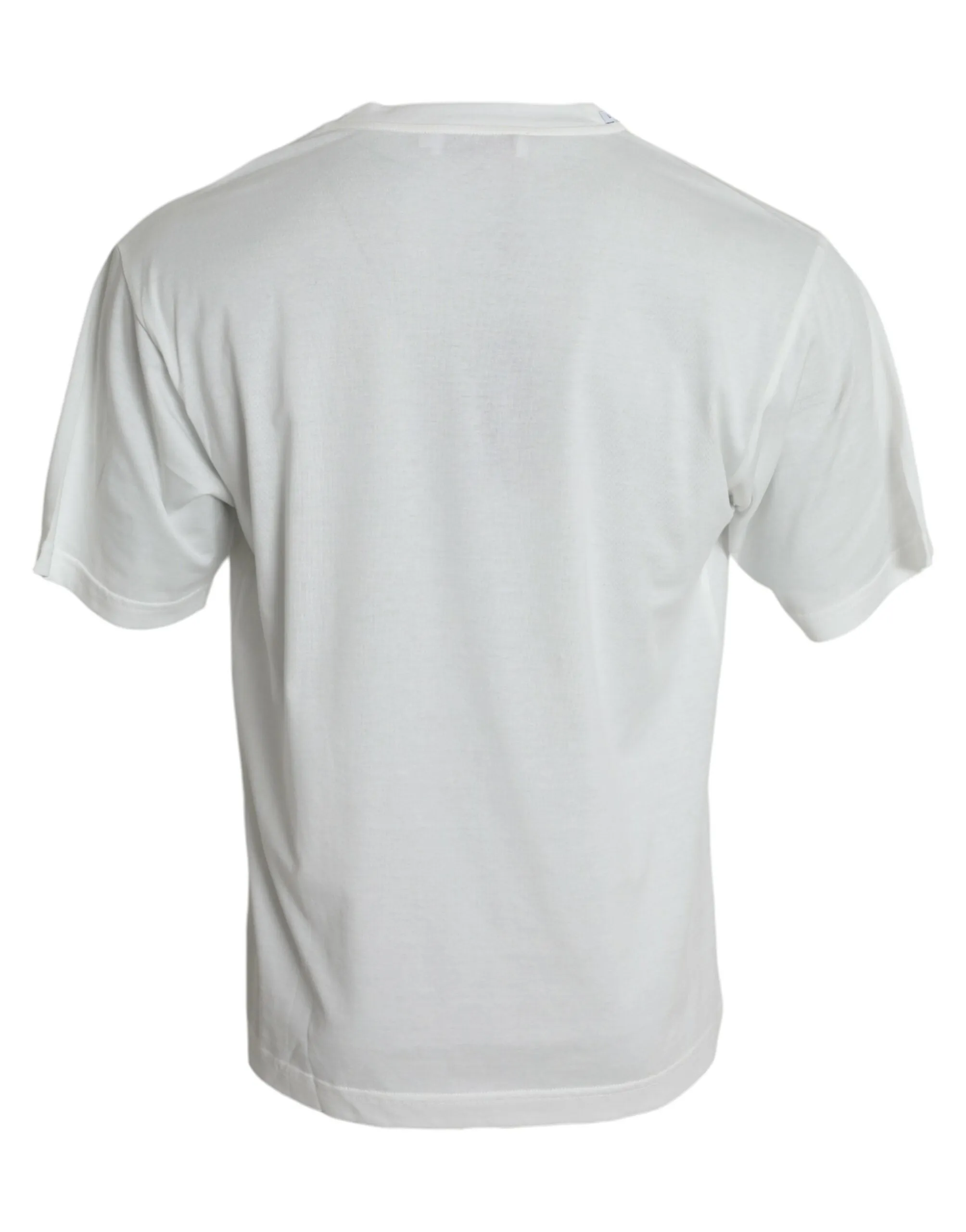 White Graphic Print Cotton Crew Neck T-shirt sold by Louxly product image thumbnail 2
