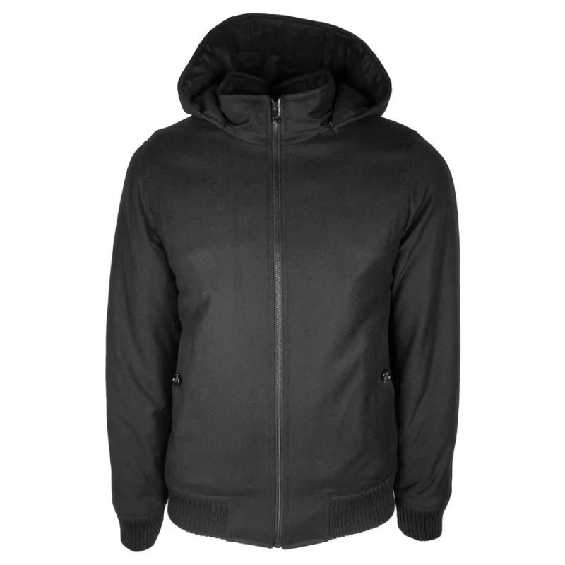 Elegant Men's Wool-Cashmere Hooded Jacket sold by Louxly