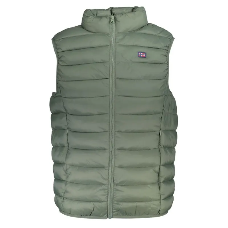 Sleek Sleeveless Green Mens Jacket sold by Louxly