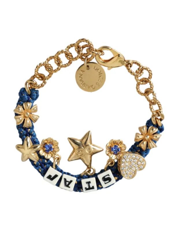 Gold Tone Brass Chain Star Fashion Bracelet sold by Louxly