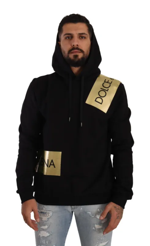 Elevate Your Style with a Black Golden-Logo Pullover sold by Louxly