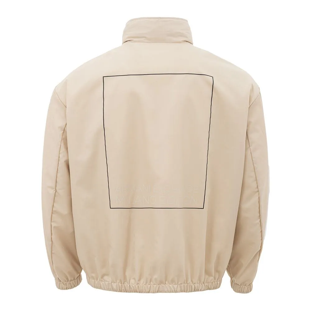 Beige Polyamide Jacket for the Modern Man sold by Louxly product image thumbnail 2