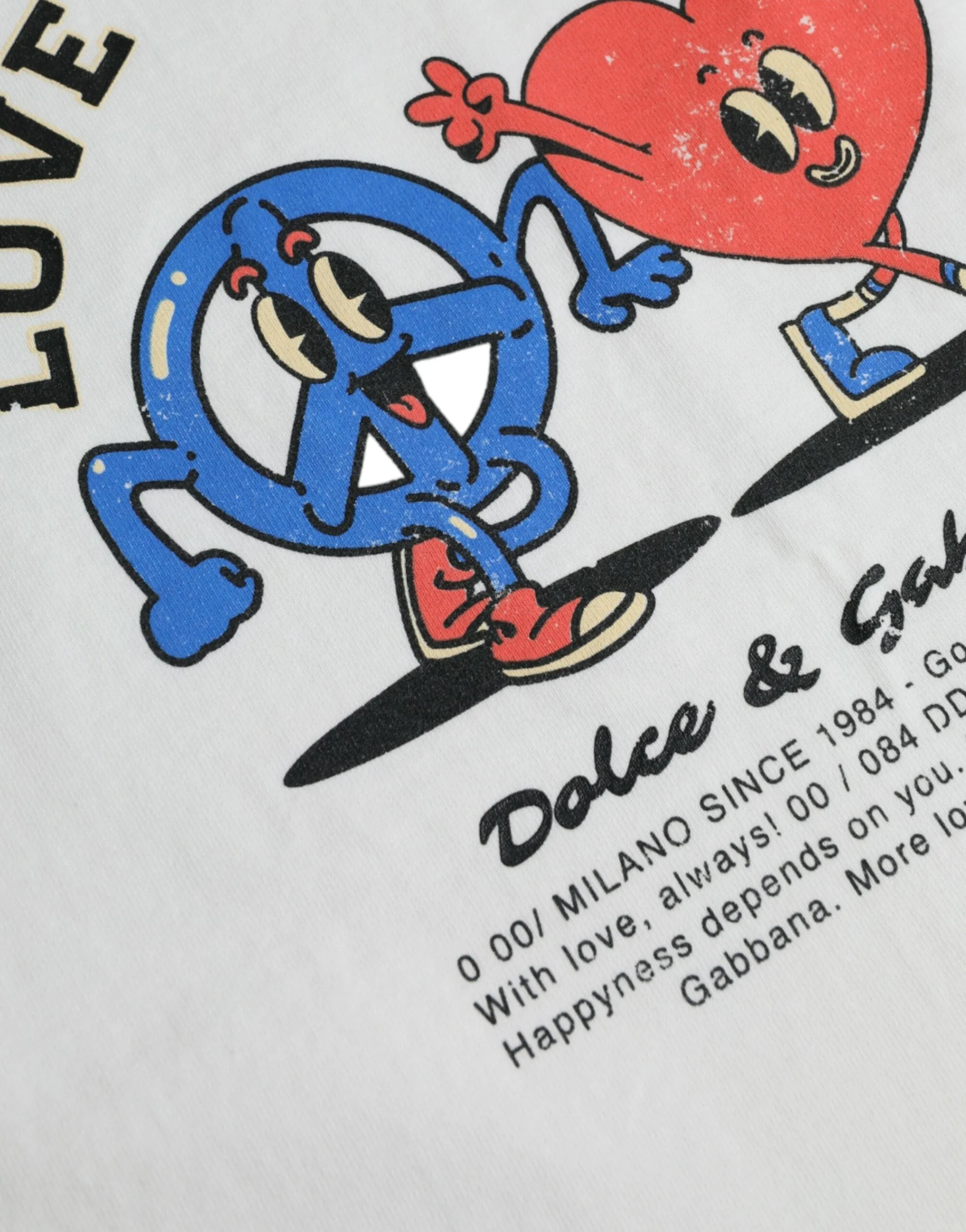 White Love & Peace Cotton Crew Neck T-shirt sold by Louxly product image thumbnail 4