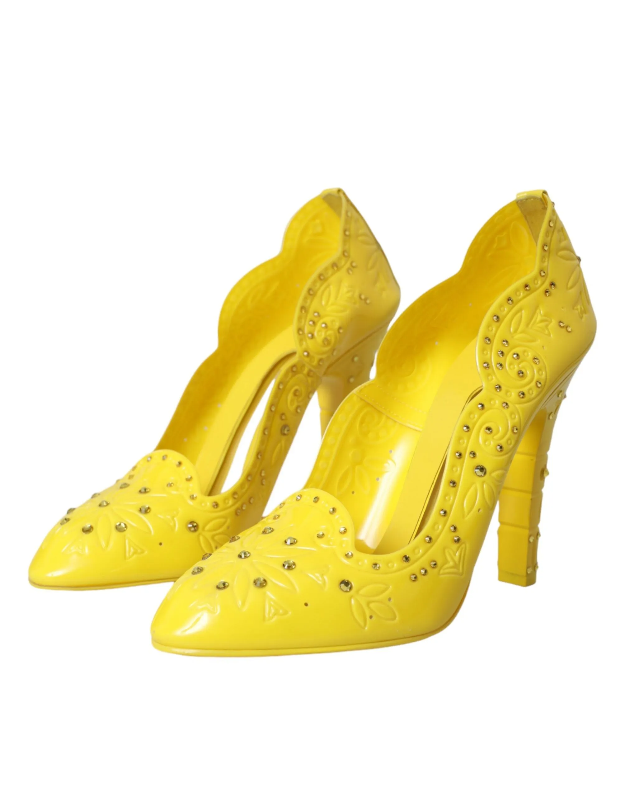 Yellow Crystal CINDERELLA Heels Pumps Shoes sold by Louxly product image thumbnail 3