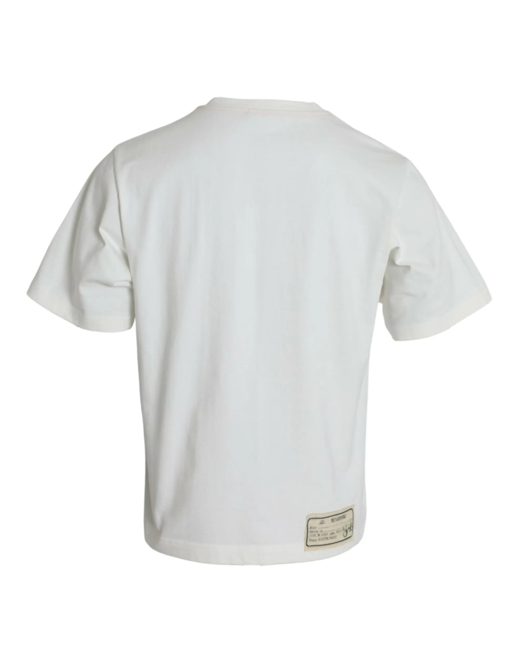 White Love & Peace Cotton Crew Neck T-shirt sold by Louxly product image thumbnail 2