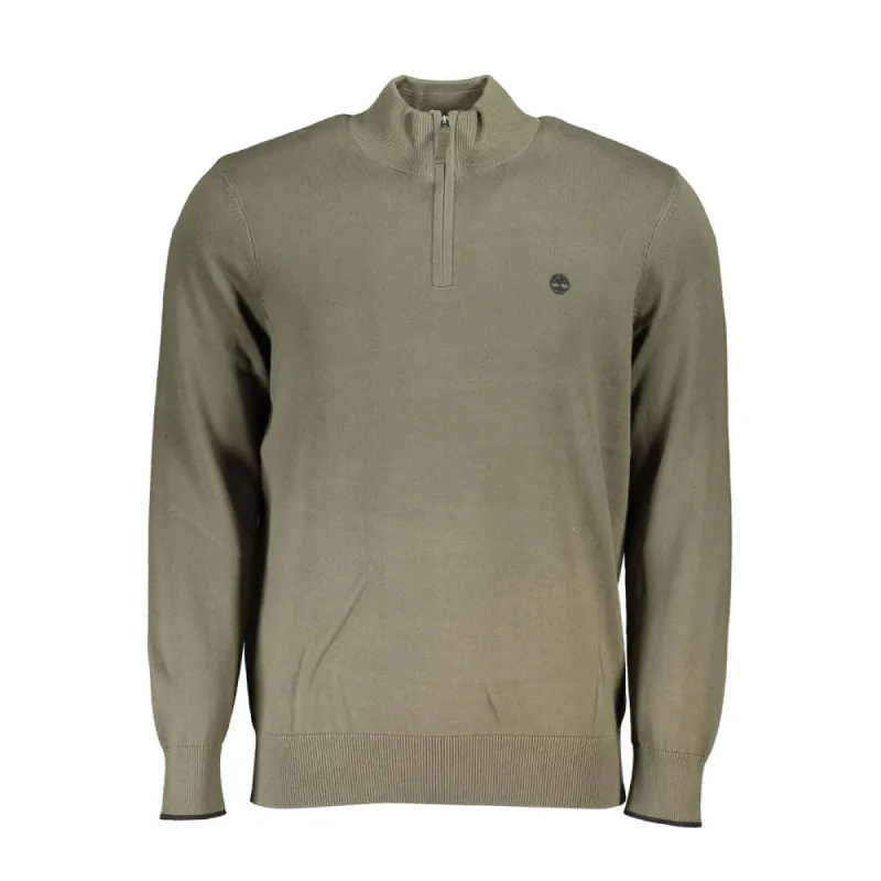 Organic Cotton Half Zip Sweater - Lush Green sold by Louxly
