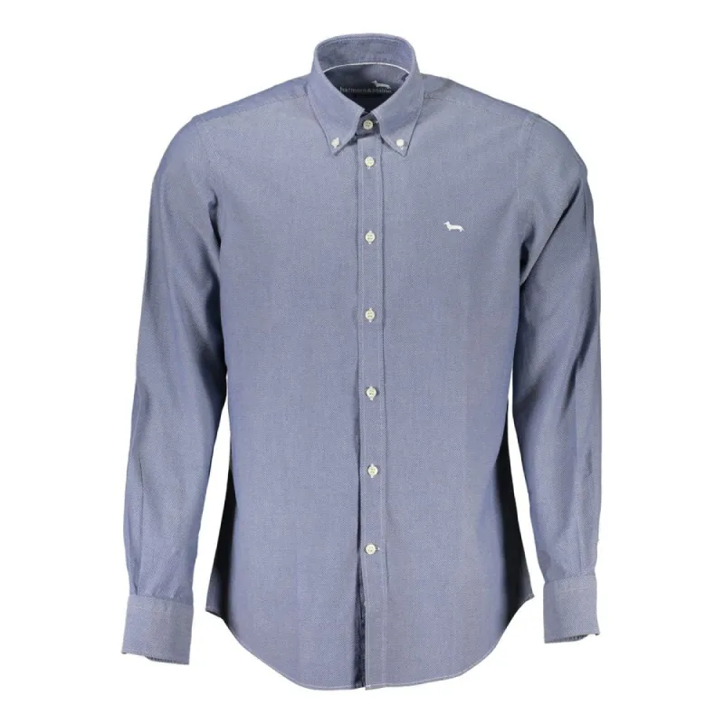 Elegant Blue Button-Down Organic Cotton Shirt sold by Louxly