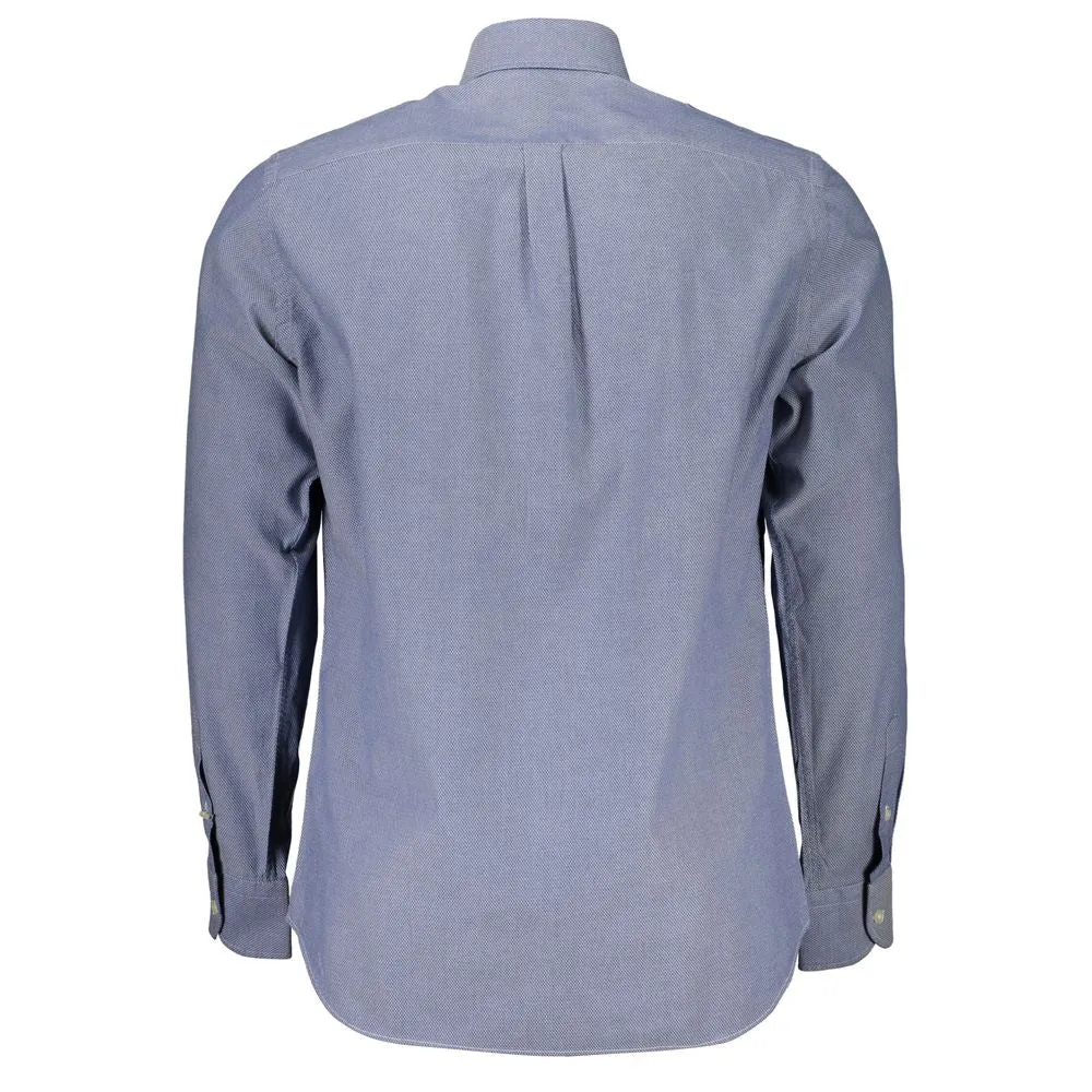 Elegant Blue Button-Down Organic Cotton Shirt sold by Louxly product image thumbnail 2