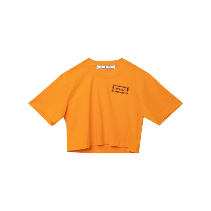 Orange Cotton Statement Top for Women made by Off-White