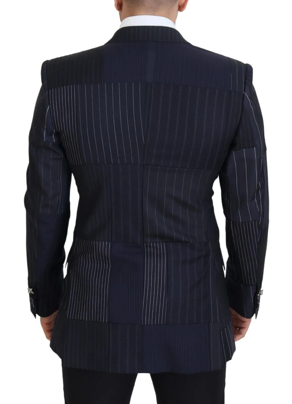 Elegant Navy Slim-Fit Double Breasted Blazer sold by Louxly product image thumbnail 3