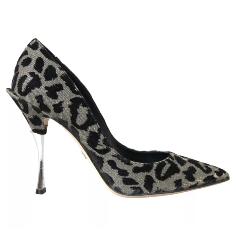Gray Leather Di Calfskin Pump made by Louxly