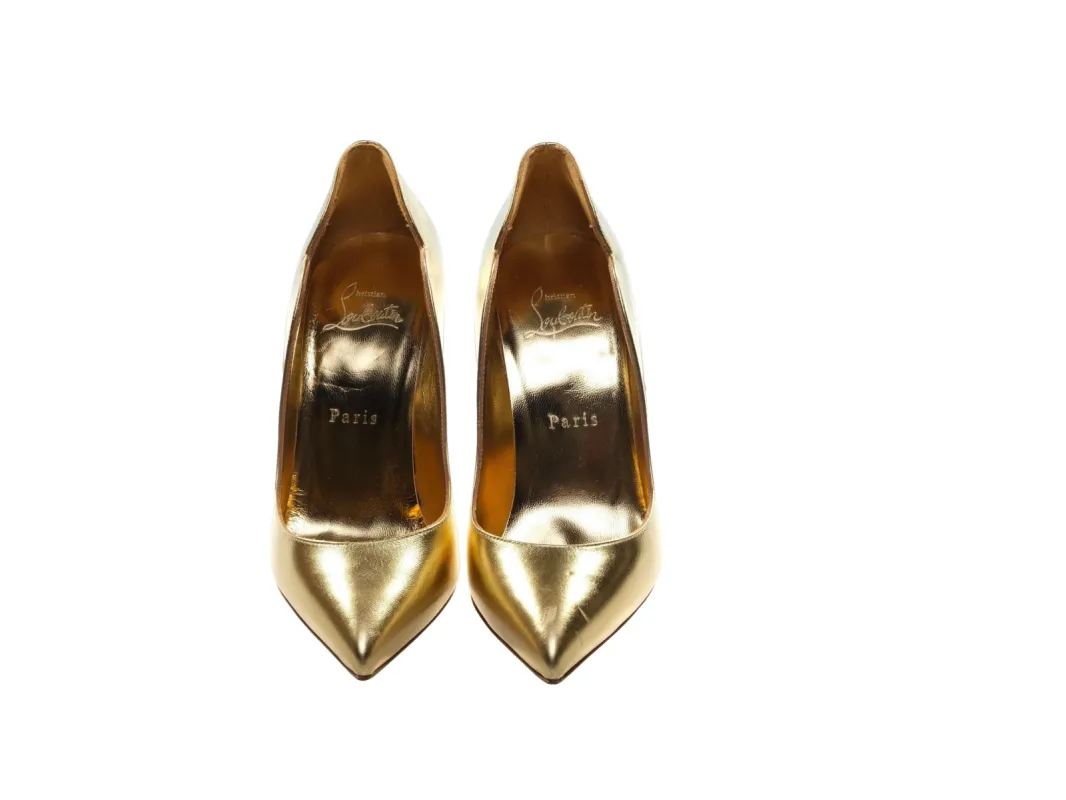 Hot Chick 100 Gold High Heel Pump sold by Louxly