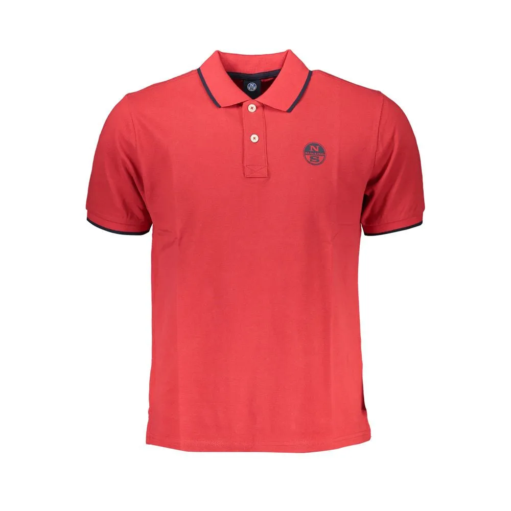 Red Cotton Polo Shirt sold by Louxly
