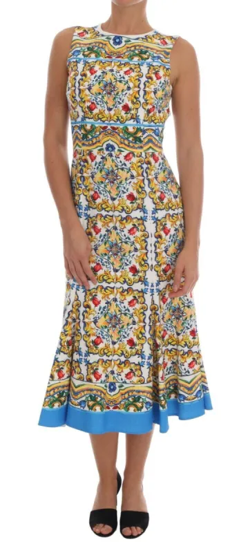 Majolica Print Midi Sheath Dress sold by Louxly