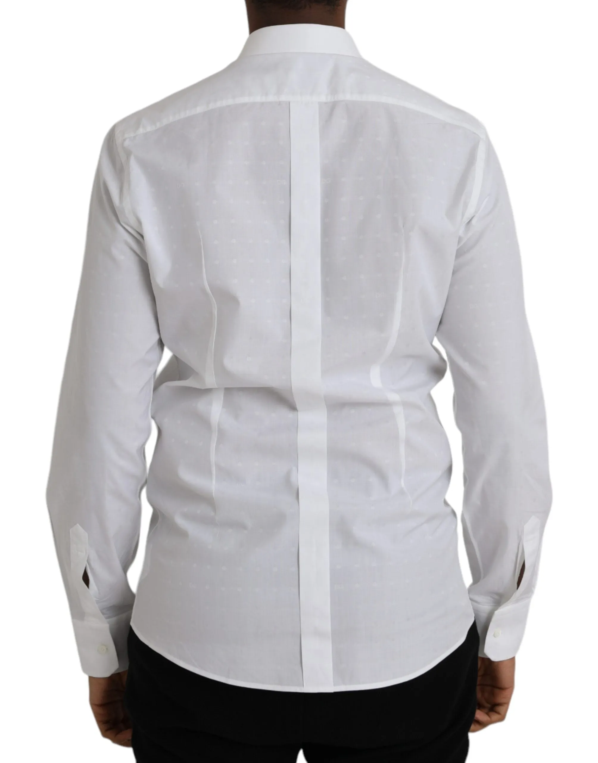 White Logo Cotton Men Dress GOLD Shirt sold by Louxly product image thumbnail 3