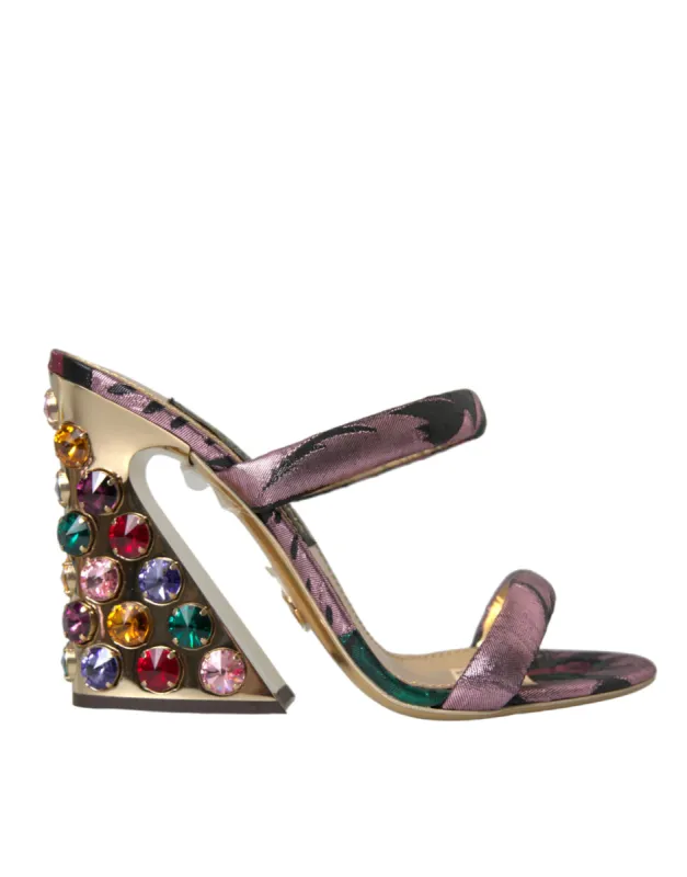 Multicolor Jacquard Crystals Sandals Shoes sold by Louxly