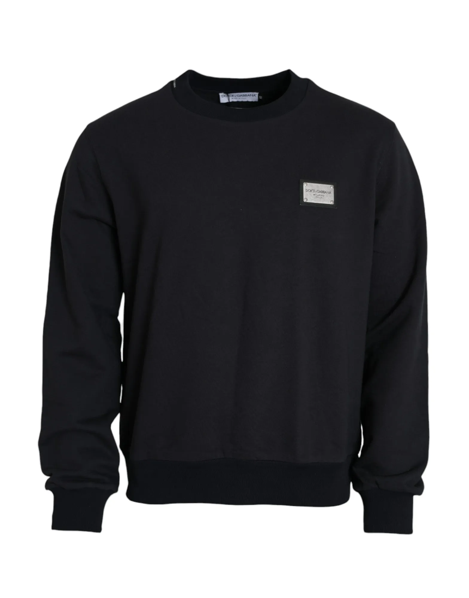 Dark Blue Cotton Logo Plaque Sweatshirt Sweater sold by Louxly