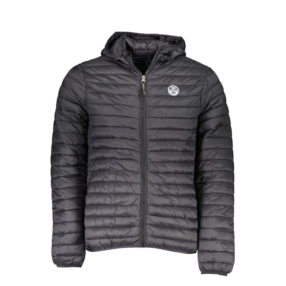 Black Polyamide Men Jacket sold by Louxly
