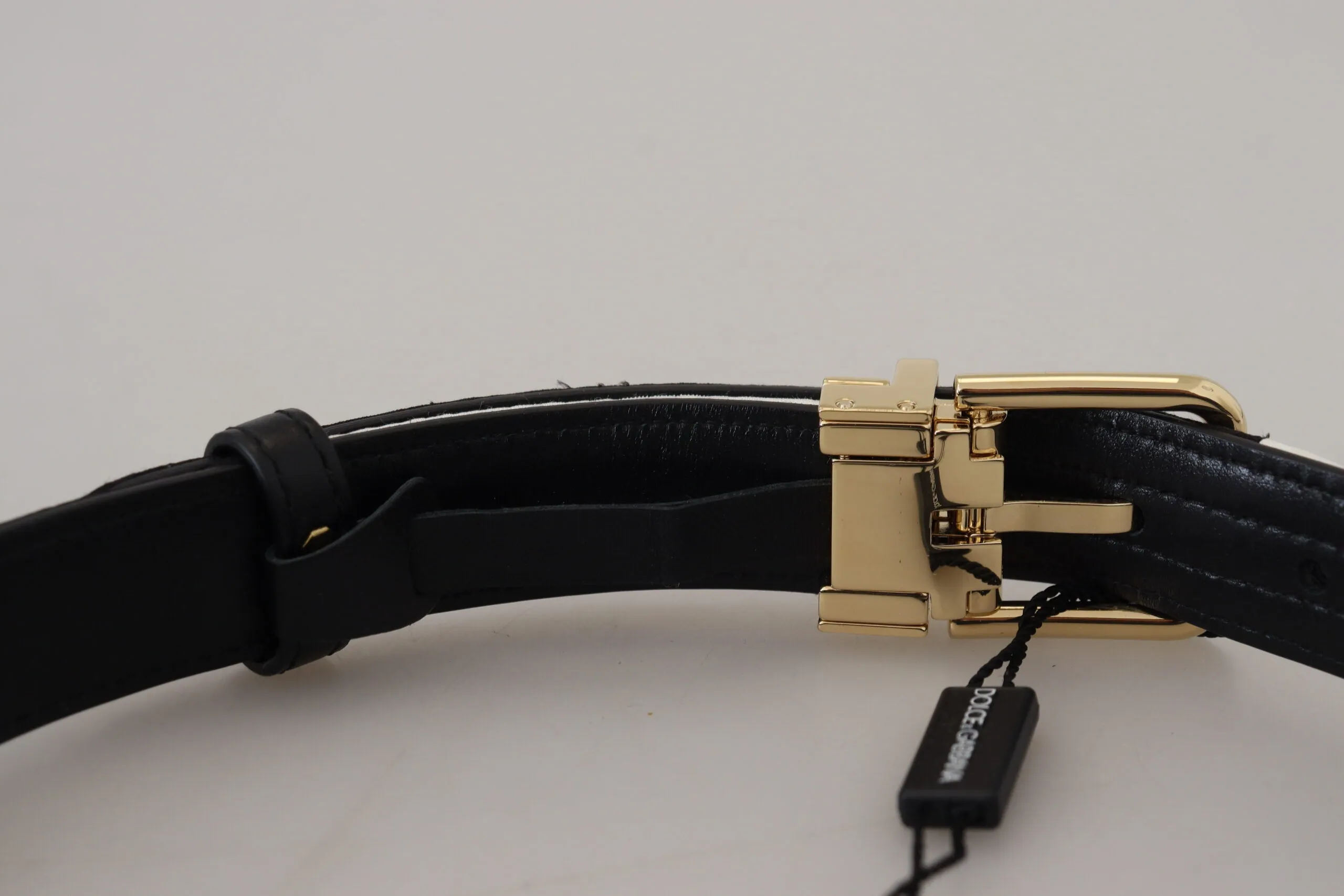 White Black Patchwork Gold Metal Buckle Belt sold by Louxly product image thumbnail 5