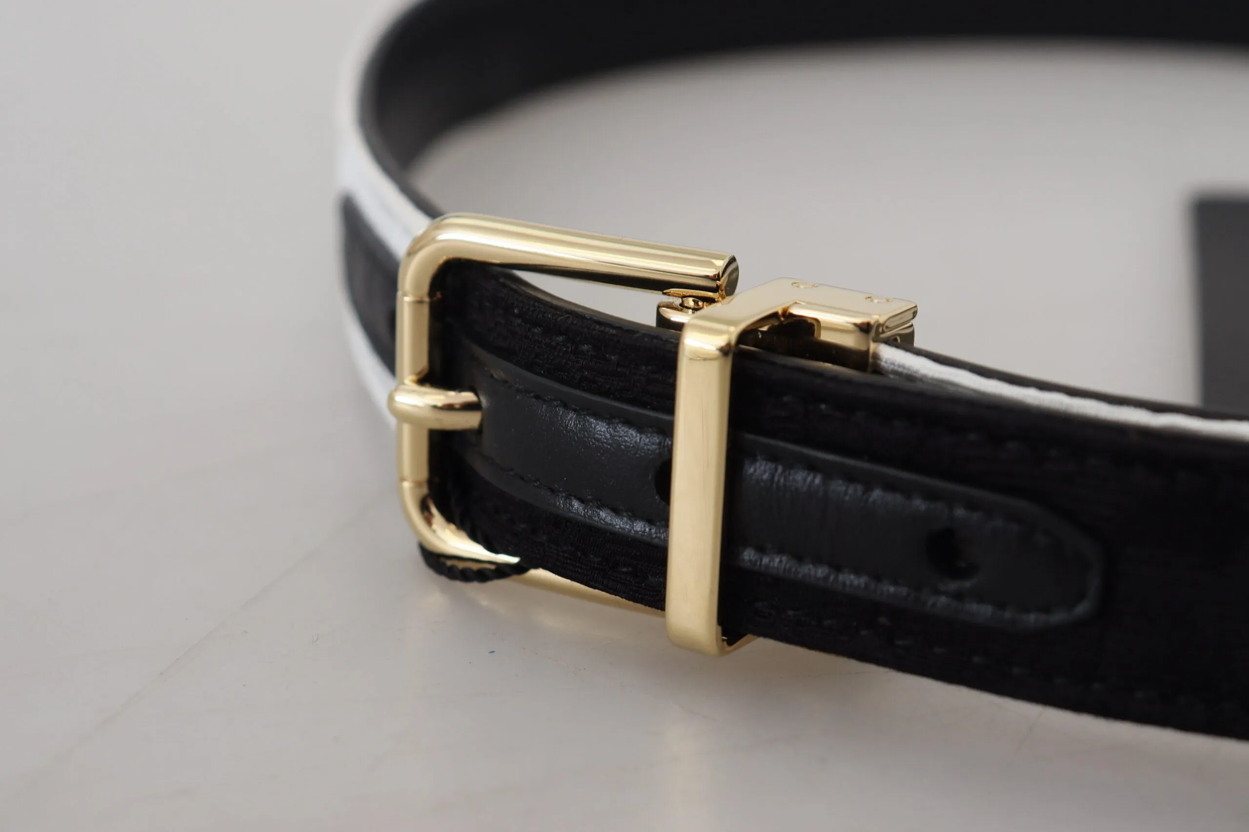 White Black Patchwork Gold Metal Buckle Belt sold by Louxly product image thumbnail 4