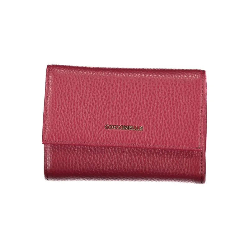Elegant Pink Leather Tri-Fold Wallet sold by Louxly