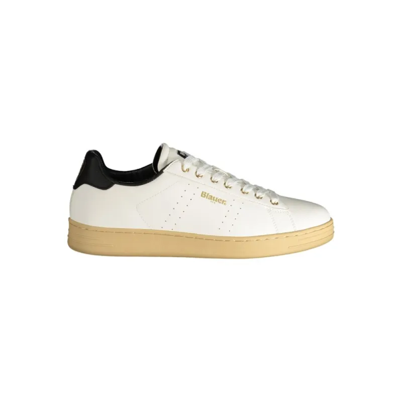 White Polyester Sneaker sold by Louxly