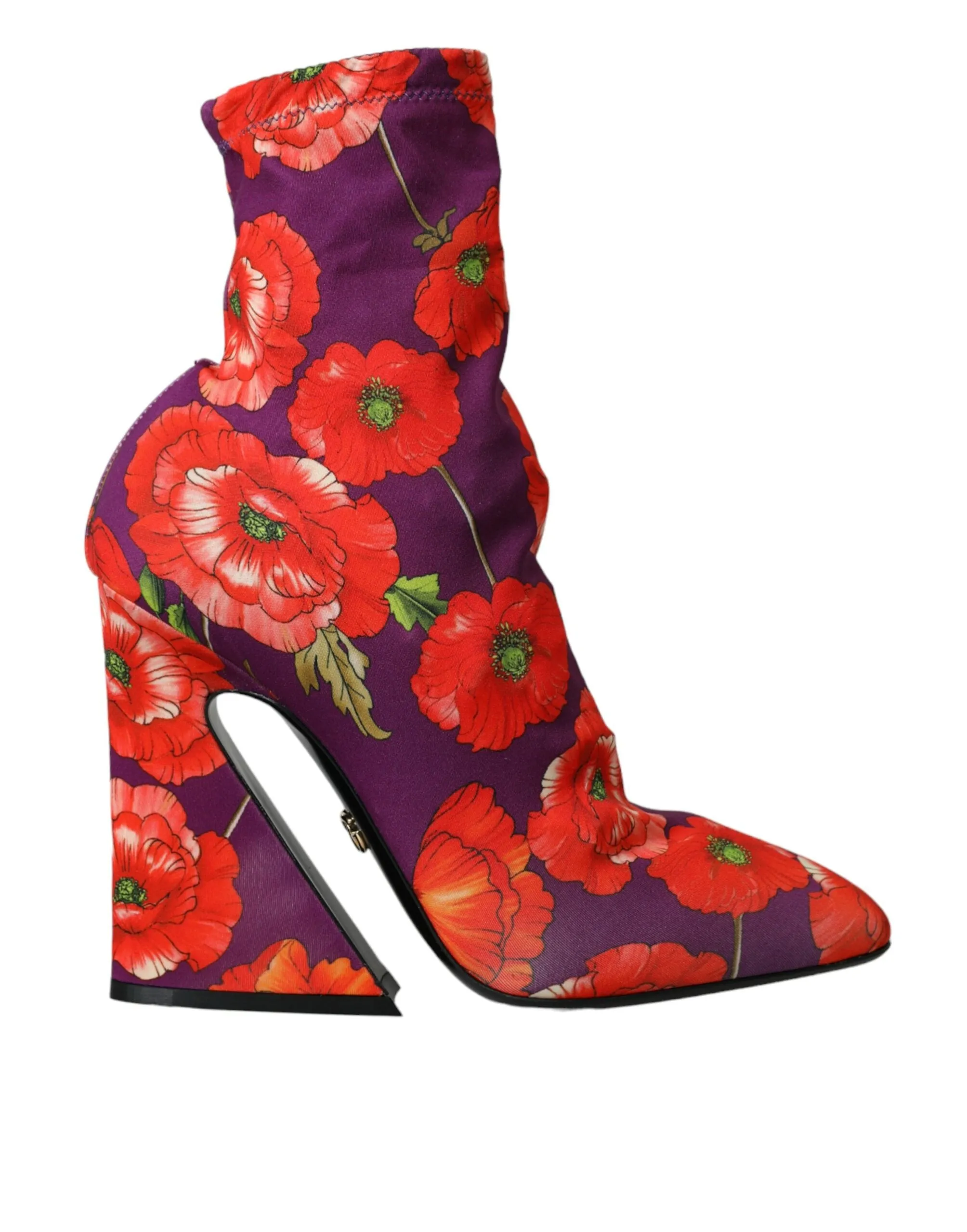 Purple Floral Jersey Stretch Boots Shoes sold by Louxly