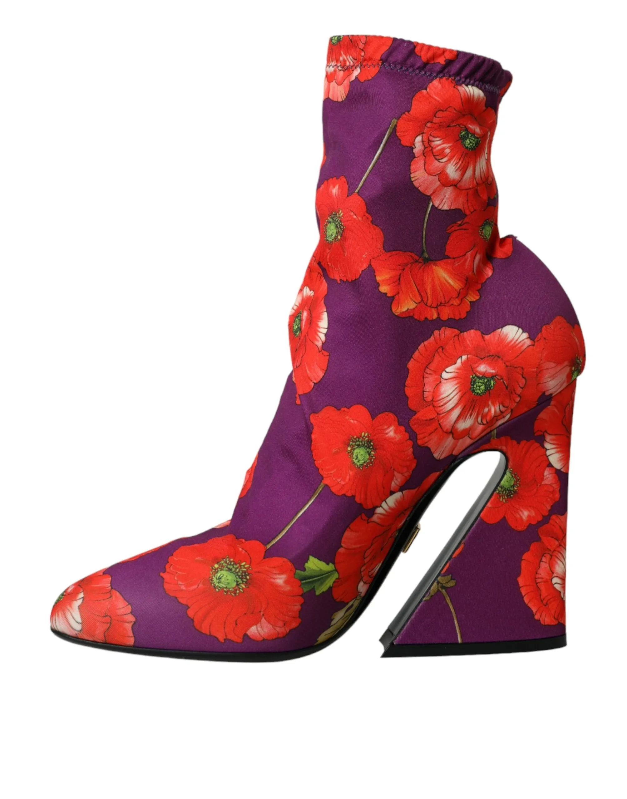 Purple Floral Jersey Stretch Boots Shoes sold by Louxly product image thumbnail 5