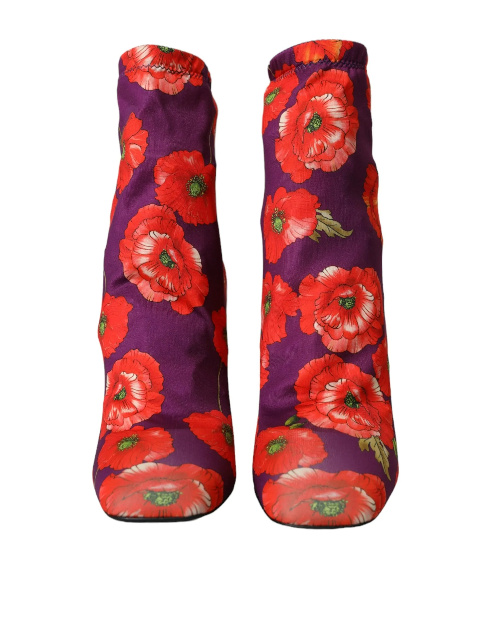 Purple Floral Jersey Stretch Boots Shoes sold by Louxly product image thumbnail 2