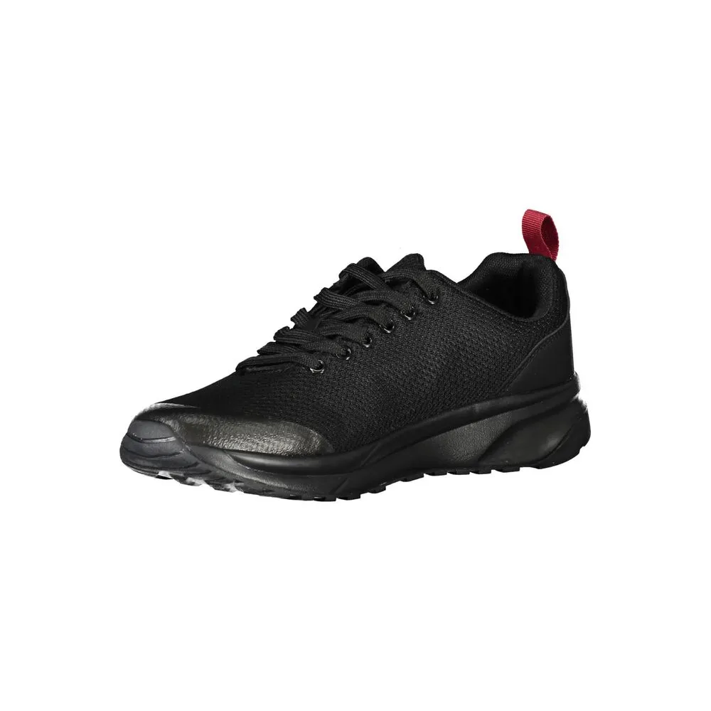 Dynamic Black Sneakers with Eco-Leather Detailing sold by Louxly product image thumbnail 3